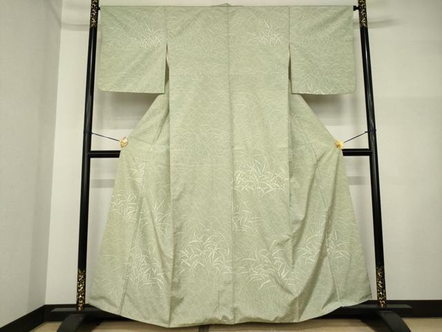 長閑やかさ屋お召しもの●発祥地大島紬 染大島 短い訪問着 ろうけつ染 葉尽くし 正絹 珠玉 AABI5103ck