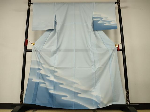 長閑やかさ屋お召しもの＊夏物 短い訪問着 絽 霞文 暈し染め 洗えるお召しもの AABJ6414jd