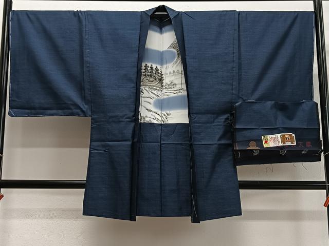 平和屋着物&infin;男性　長羽織　本場大島紬　100亀甲　総詰め　証紙付き　正絹　逸品　未使用　CABD4680ua｜平和屋