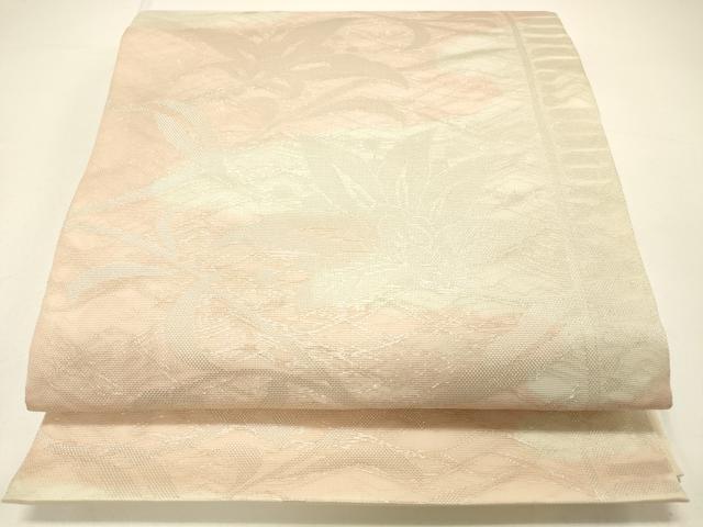 平和屋着物＊夏物 六通柄 本袋帯 南天更紗花文 銀糸 正絹 逸品 DABC8800cm｜平和屋
