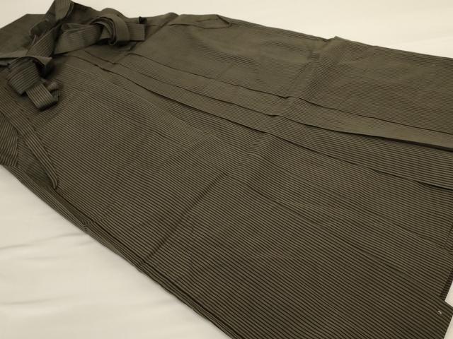 長閑やかさ屋御召しもの＊夏物 成人男性 乗馬者袴 縞 正絹 珠玉 AABG2071jd