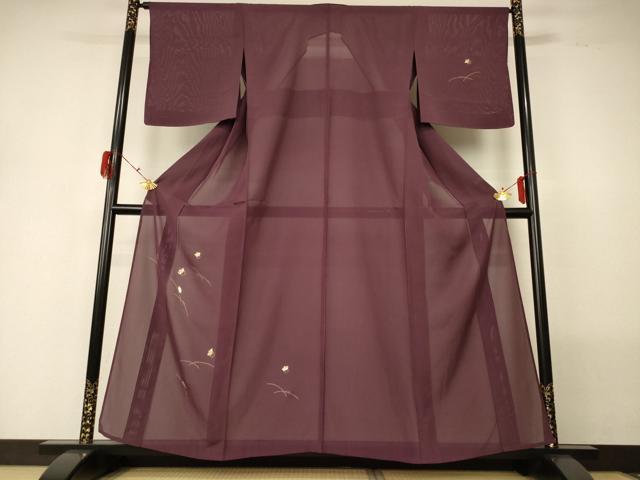 長閑やかさ屋御召しもの＊夏物 短い訪問着 絽 蛍 現ナマ糸 金彩 ますいわ屋取りまわし 正絹 珠玉 AABG7384jd