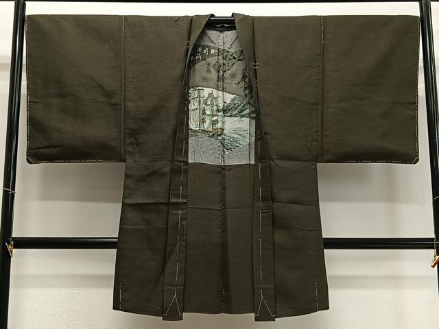 平和屋着物&infin;男性　長羽織　紬地　幾何学文　正絹　逸品　CABD4683ua｜平和屋 16,380円