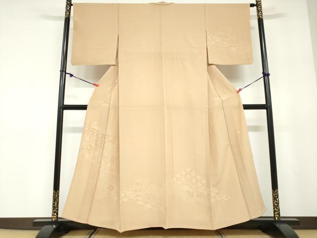 長閑やかさ屋御召しもの▽日本の首都小紋 短い訪問着 単衣 矢田昇作 鴛鴦吉祥被子植物文 正絹 珠玉 DABD9707ud