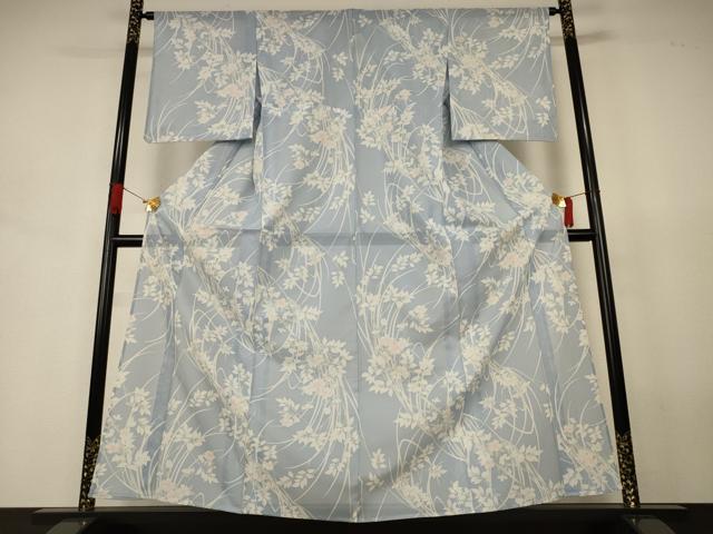 長閑やかさ屋お召しもの＊夏物 小紋 絽 顕花植物文 洗えるお召しもの AABJ6424jd