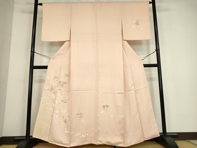 長閑やかさ屋御召しもの●短い訪問着 花籠文 金彩 鈴乃屋取りまわし 正絹 珠玉 DABE4032az