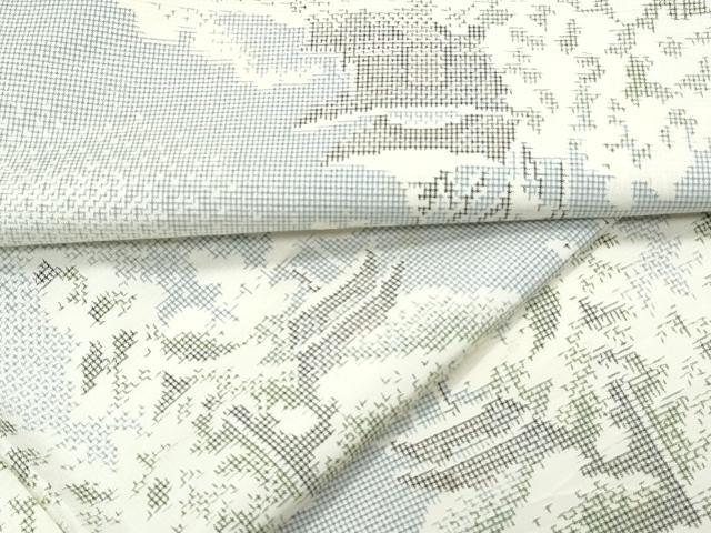長閑やかさ屋御召しもの▽御前上等な紬 単衣 見晴らし文 正絹 珠玉 CABG2586th