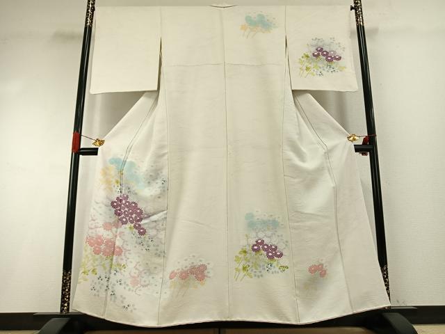 長閑やかさ屋御召しもの●短い訪問着 被子植物文 暈し染め 正絹 珠玉 AABI1263fy
