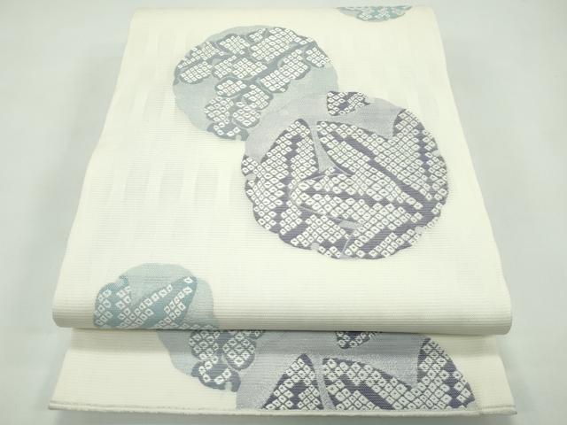 長閑やかさ屋お召しもの＊夏物 六通柄袋帯 唐織 顕花植物丸文 正絹 珠玉 CABF4674rv