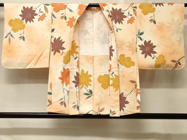 長閑やかさ屋御召しもの＃羽織 地紋起こし 枝花文 暈し染め 正絹 珠玉 未当て嵌める CABF8972インチ