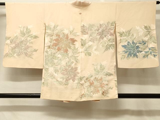 長閑やかさ屋御召しもの＃羽織 寿光織 顕花植物文 金糸 正絹 珠玉 CABF8977インチ