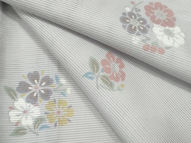 平和屋着物＊夏物 小紋 絽 草花丸文 洗える着物 CABB2172ze