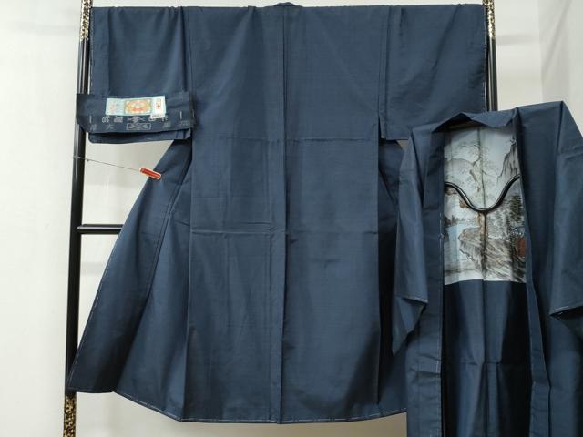 平和屋着物●男性 本場大島紬 アンサンブル 格子 くぼた謹製 証紙付き キングサイズ 正絹 逸品 未使用 CABB4051yc|平和屋