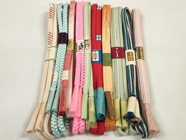 平和屋着物●和装小物 帯締め10本セット 手組紐 組紐 さが美扱い 逸品 未使用 DABC1202zzz
