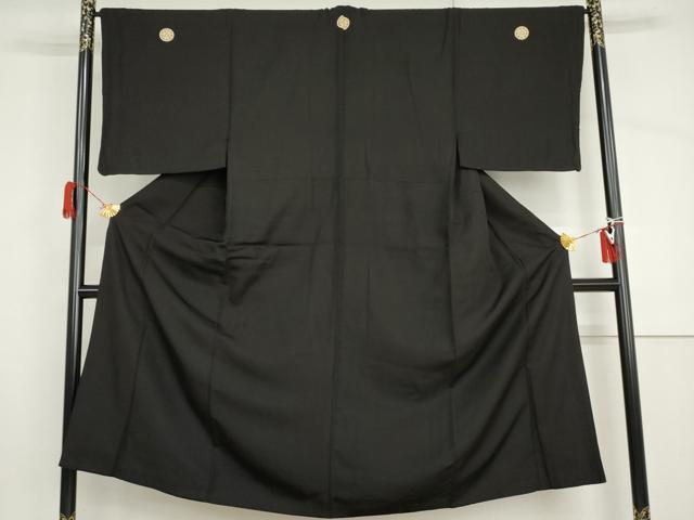 平和屋着物●男性　黒紋付　正絹　逸品　AABH8950cs｜平和屋