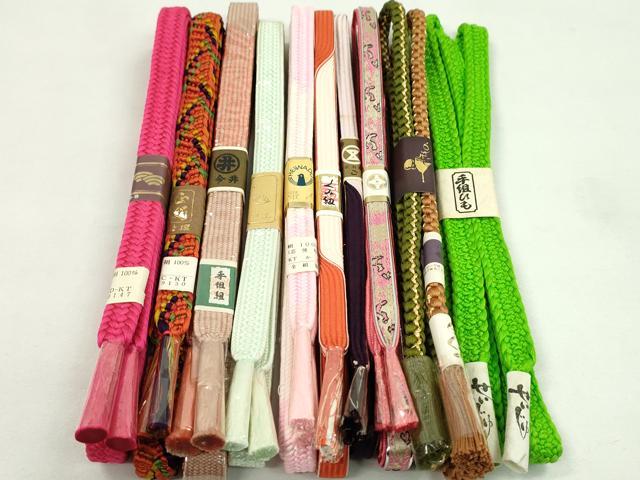 平和屋着物●和装小物 帯締め10本セット 高麗組 丸組 そごう扱い 金銀糸 逸品 未使用 CABF7409ju