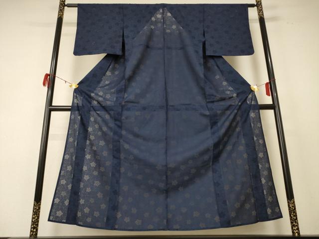 長閑やかさ屋御召しもの＊夏物 色無地 舞葉紋紗 正絹 珠玉 AABE2705jd