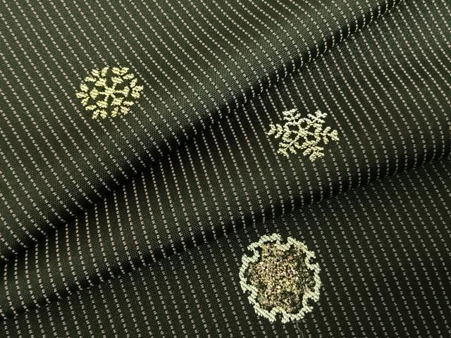 平和屋着物●上質な小紋 お召地 総刺繍 雪輪文 金銀糸 金彩 正絹 逸品 AABF0639fy|平和屋