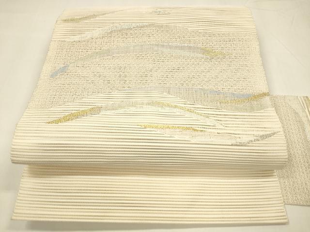 平和屋着物＊夏物 絽綴れ 八寸名古屋帯 流水文 金銀糸 正絹 逸品 DABA0043cm｜平和屋 9,249円