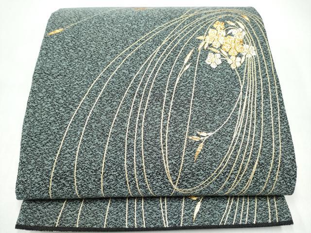 長閑やかさ屋お召しもの●六通柄袋帯 綴れ 花唐草文 金糸 正絹 珠玉 CABI8877hy