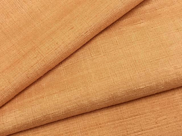 平和屋着物●上質な紬　色無地　深支子色　正絹　逸品　AABJ4489fy｜平和屋