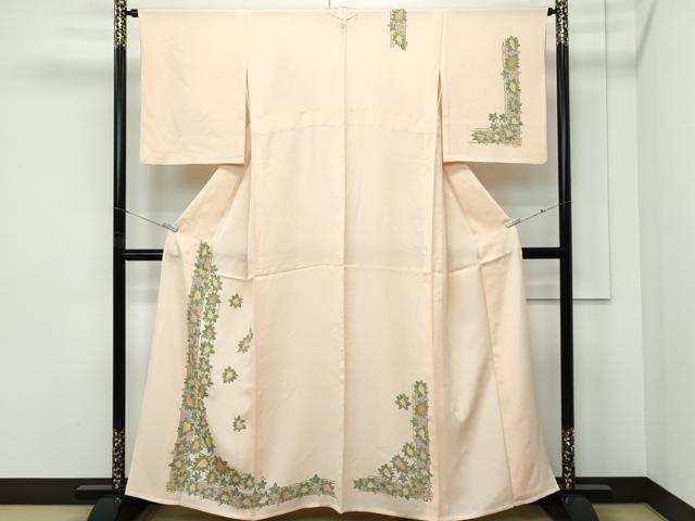 平和屋着物▽訪問着 単衣 南天文 正絹 逸品 CABF4546rv|平和屋