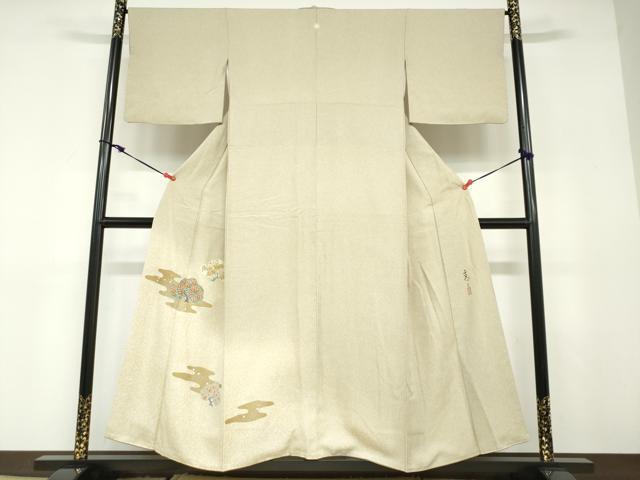 平和屋着物●京友禅の第一人者 松井青々 色留袖 エ霞草花文 金銀彩 正絹 逸品 DABC2991ud|平和屋