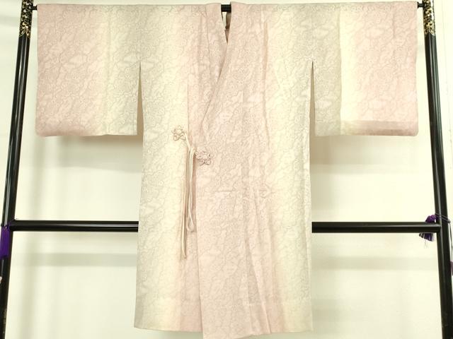 平和屋着物&infin;極上　道中着　スリーシーズン　春夏秋　塵除け　ロング丈　紗　草花地紋　暈し染め　反端付き　逸品　DZAB7525kh6｜平和屋