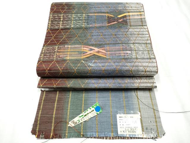平和屋着物●丸帯 もじり織 横段吉祥文 証紙付き 上代59万 正絹 逸品 CABC5314hy|平和屋