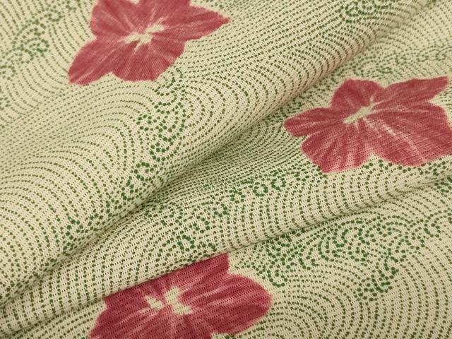 長閑やかさ屋御召しもの＊夏物 小紋 絽 立波花文 正絹 珠玉 AABC1857jd