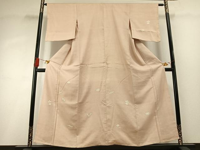 平和屋着物●訪問着　紬地　駒刺繍　宝尽くし文様　銀彩　正絹　逸品　AABH4842fy｜平和屋 11,154円