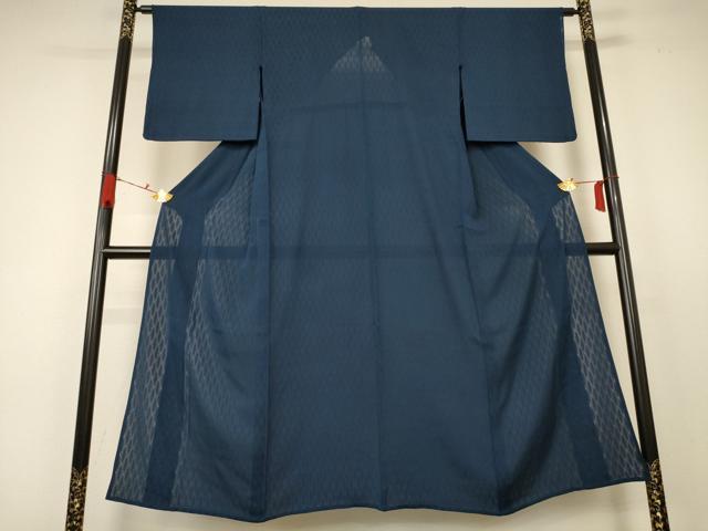 長閑やかさ屋御召しもの＊夏物 色無地 幾何学学紋紗 褐返色 正絹 珠玉 AABC1859jd