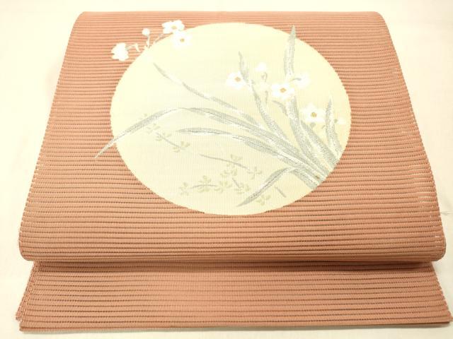 長閑やかさ屋御召しもの＊夏物 絽綴れ 八寸名古屋帯 被子植物丸文 現ナマ糸 正絹 珠玉 DABC8228糎