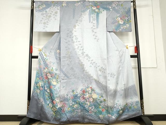 平和屋着物●訪問着　辻が花　暈し染め　金彩　正絹　逸品　AABE8580cs｜平和屋