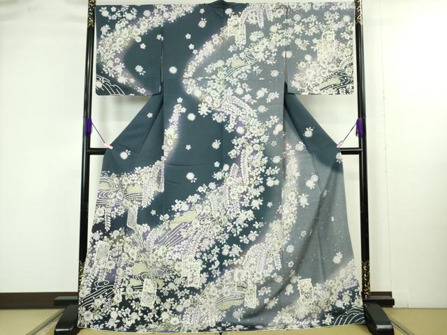 長閑やかさ屋御召しもの●飛び切り 短い訪問着 辻が花 破れ目色紙重ね 暈し染め ロング丈 珠玉 新品 DZAB4951kh6
