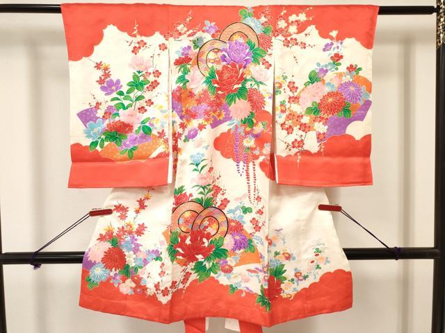 平和屋着物[]お宮参り　女の子　祝着　産着　初着　のしめ　地紙鼓花文　金彩　逸品　DAAY3421ma｜平和屋