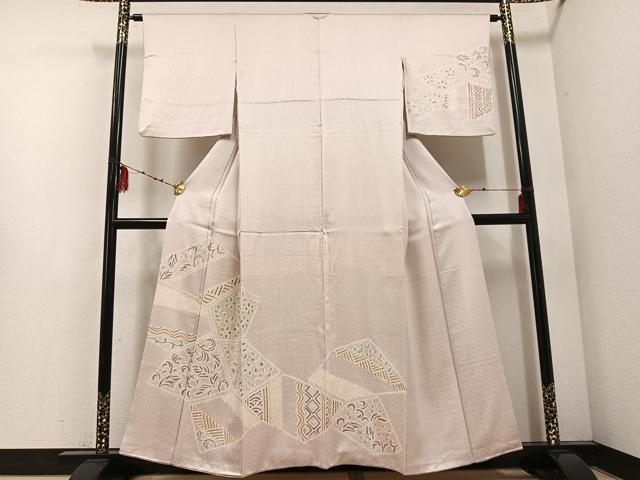 平和屋着物●訪問着 絞り 草木文 正絹 逸品 AABE8960ph|平和屋