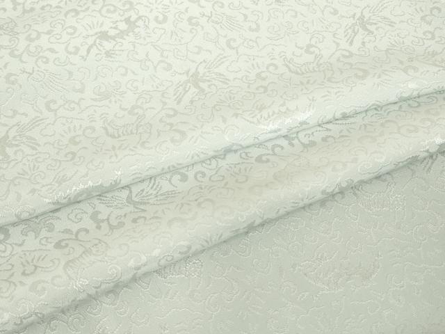 長閑やかさ屋御召しもの●長襦袢 無双仕立てもの 毛の荒物唐草地紋 虎 鳳凰 月白色 正絹 珠玉 DABC3686az