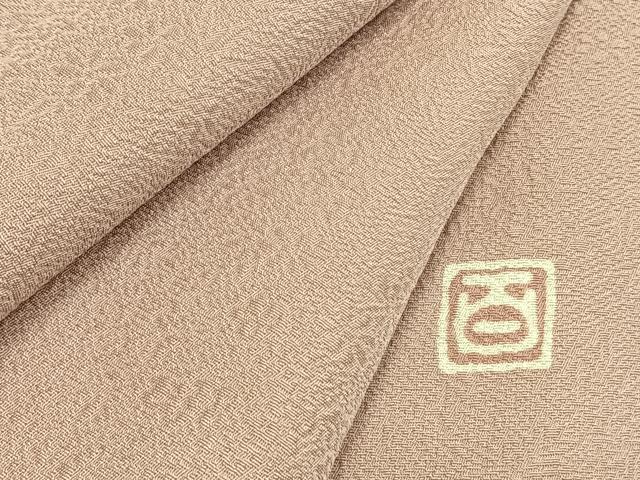 長閑やかさ屋お召しもの●京加賀友禅 百貫達雄 色無地 顕花植物地紋 灰桜色 正絹 珠玉 未当て嵌める AABF5947fy