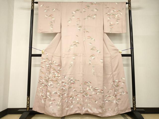 長閑やかさ屋御召しもの●短い訪問着 友禅 吉祥文 金彩 正絹 珠玉 AABI0817ck