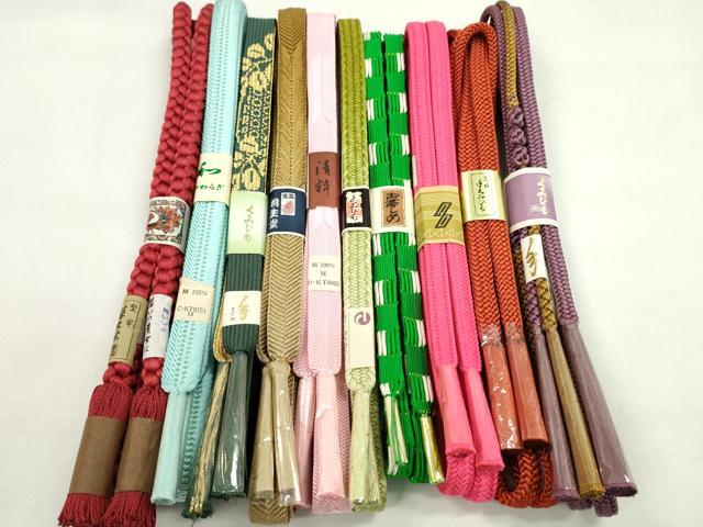 平和屋着物●和装小物 帯締め10本セット 高麗組 笹浪組 御岳組 堅牢草木染 金糸 逸品 未使用 CABF7280ju