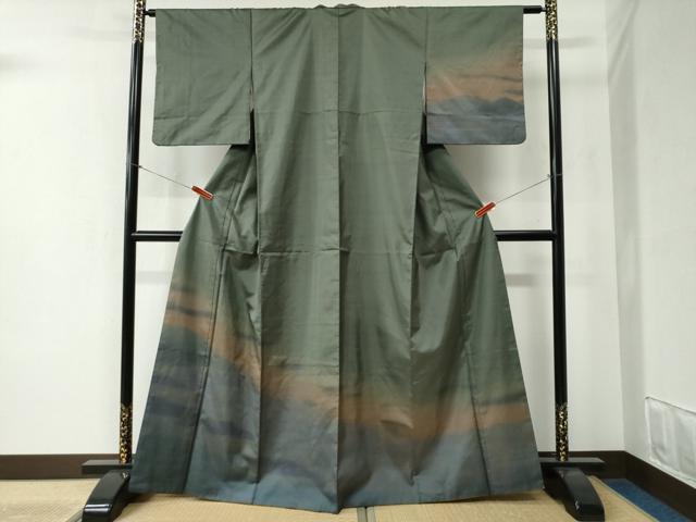 平和屋着物●訪問着　本場染大島紬　霞文　正絹　逸品　CABB4580yc｜平和屋