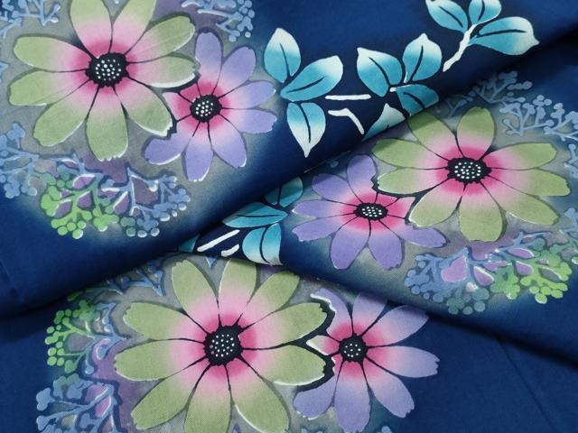 平和屋着物∴夏物 浴衣 注染 手縫い 枝葉花丸文 日本製 綿 逸品 CABH1549ng|平和屋