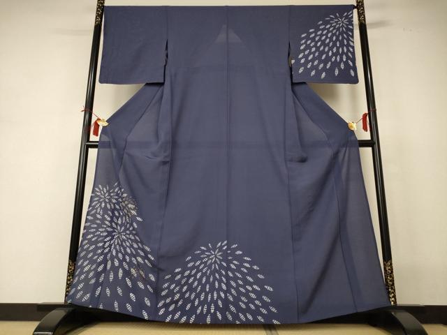 長閑やかさ屋御召しもの＊夏物 短い訪問着 絽 火工品 金彩 正絹 珠玉 AABI0652jd