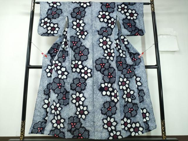平和屋着物∴夏物 浴衣 有松鳴海絞り 舞花文 綿 逸品 CAAY4418ng|平和屋