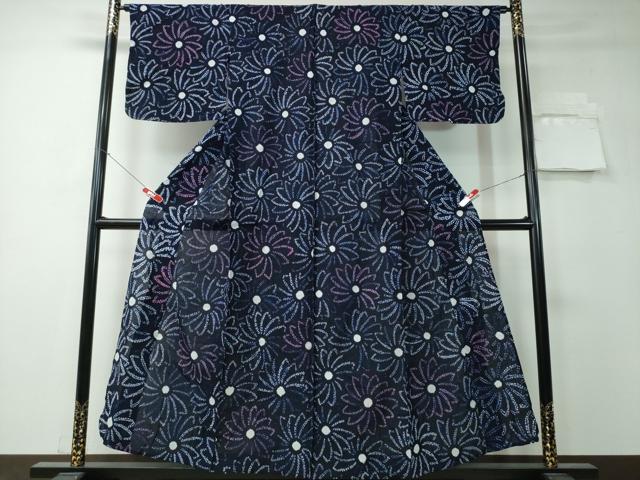 平和屋着物∴夏物 浴衣 有松鳴海絞り 菊尽くし 綿 逸品 CAAY4441ng|平和屋