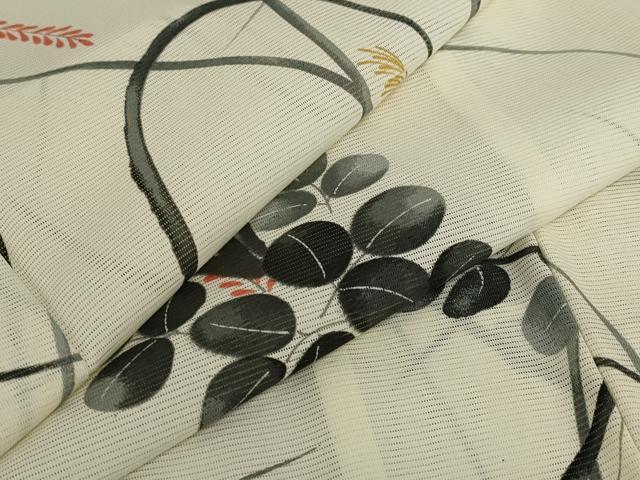 長閑やかさ屋御召しもの＊夏物 小紋 絽 被子植物文 洗える御召しもの AABB0494st