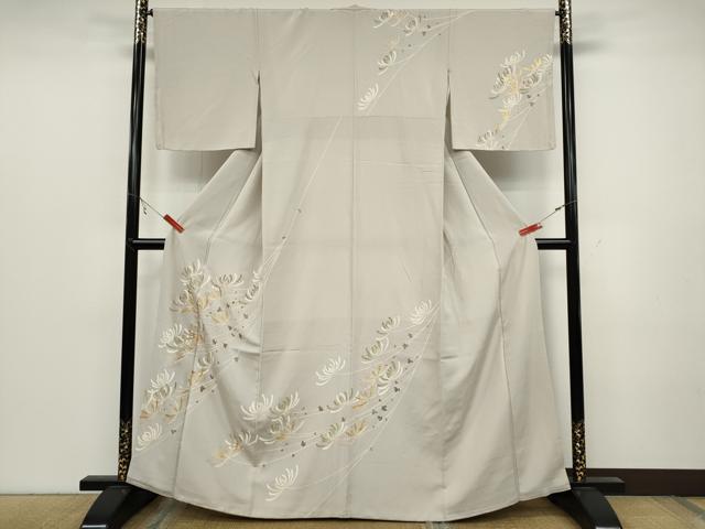 平和屋着物●訪問着　刺繍　菊　金彩　小田急百貨店扱い　正絹　逸品　CABC2195ut｜平和屋