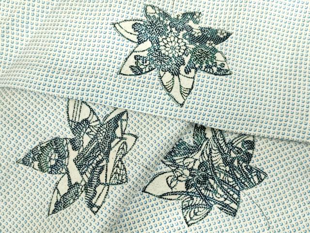 平和屋着物▽上質な小紋　単衣　舞楓　風景花文　正絹　逸品　DABF3304op｜平和屋