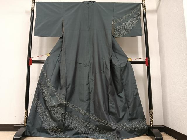 楽天市場】平和屋着物○生紬 訪問着 刺し子 総刺繍 若松葉 正絹 逸品